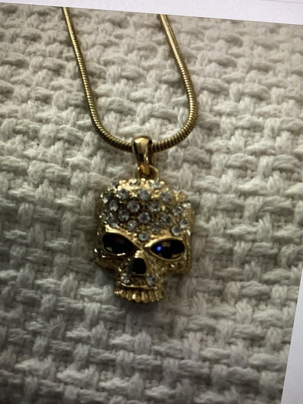 Unisex Crystal Skull Pendant Necklace